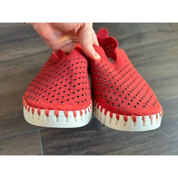 Ilse Jacobsen Norway Tulip Red Women’s 9.5 / 40 Leather Loafers Slip-On Flats - Picture 6 of 10